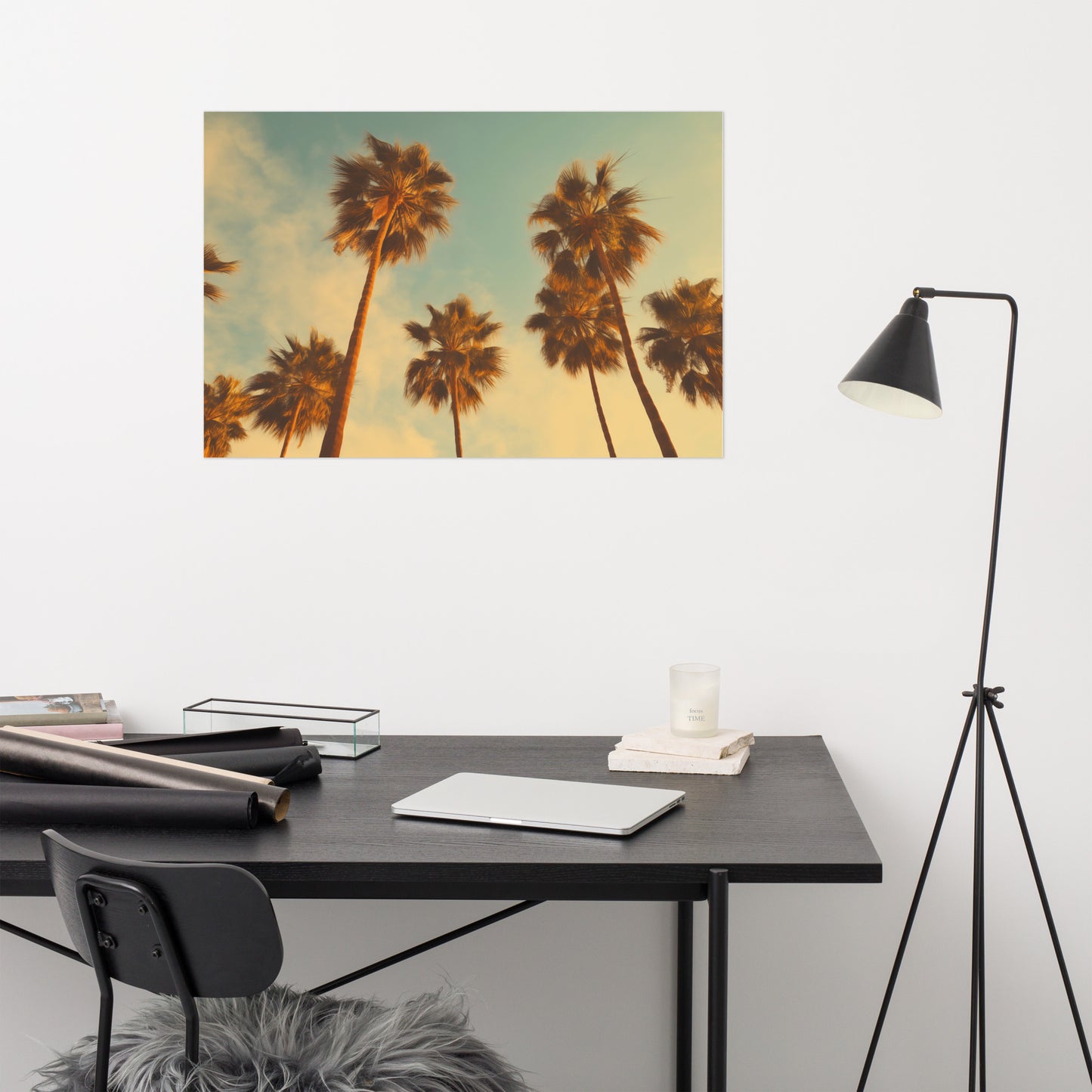 Tropical Twilight Vintage Retro Realism Painting Digital Artwork Loose Art Print