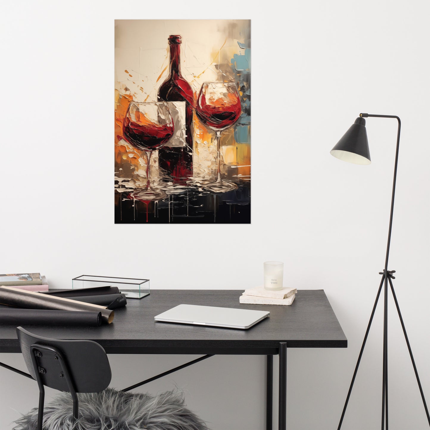 Uncorked Happiness Abstract Painting Digital Artwork Loose Art Print