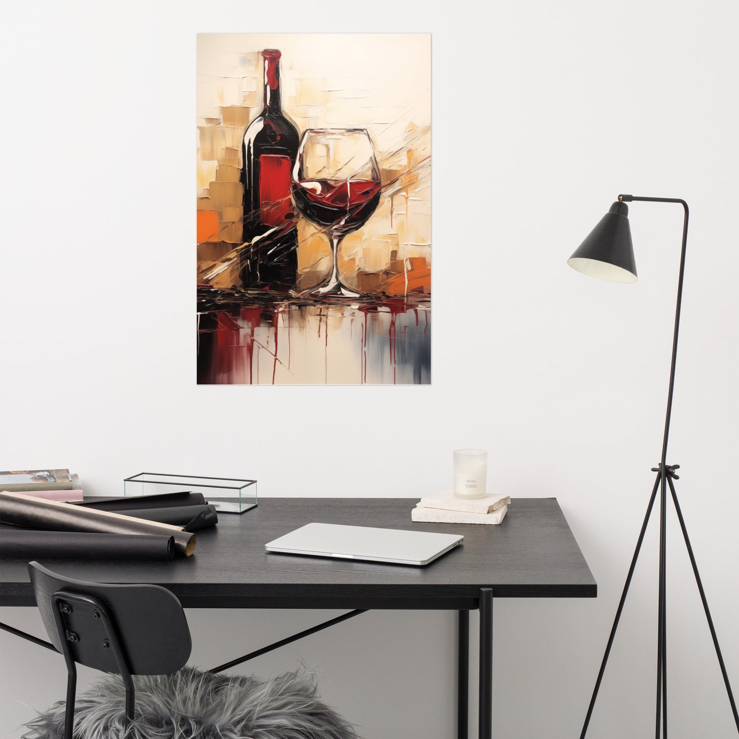 Vino Vibes Abstract Painting Digital Artwork Loose Art Print