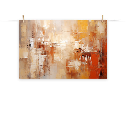 Amber Echoes Abstract Painting Digital Artwork Loose Art Print