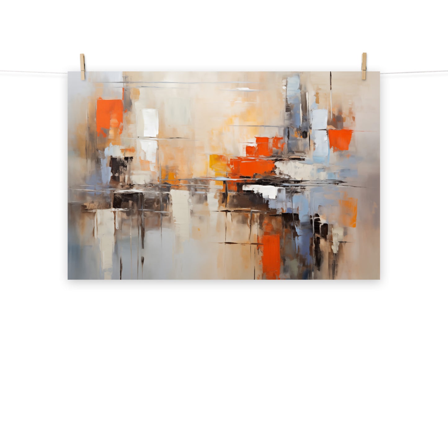 Abstract Wall Art: Chromatic Chaos Painting Digital Artwork Loose Print