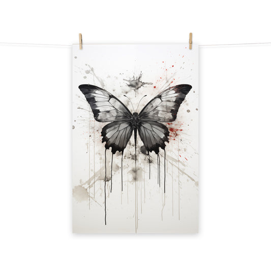 Butterfly Art: Chromatic Flutter Ink Painting Digital Artwork Loose Art Print