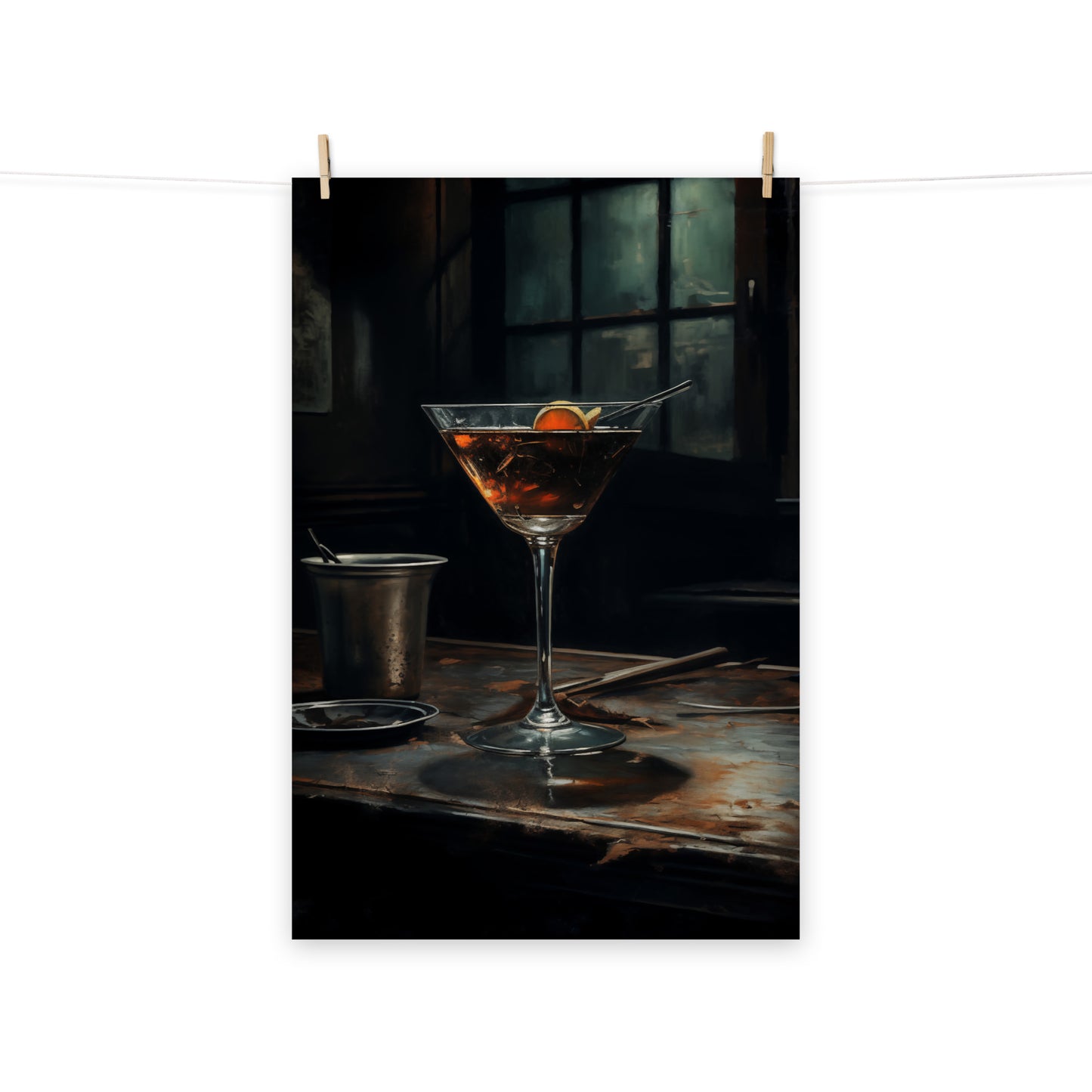 Art for Bars: Darkened Delight Realism Painting Digital Artwork Loose Art Print