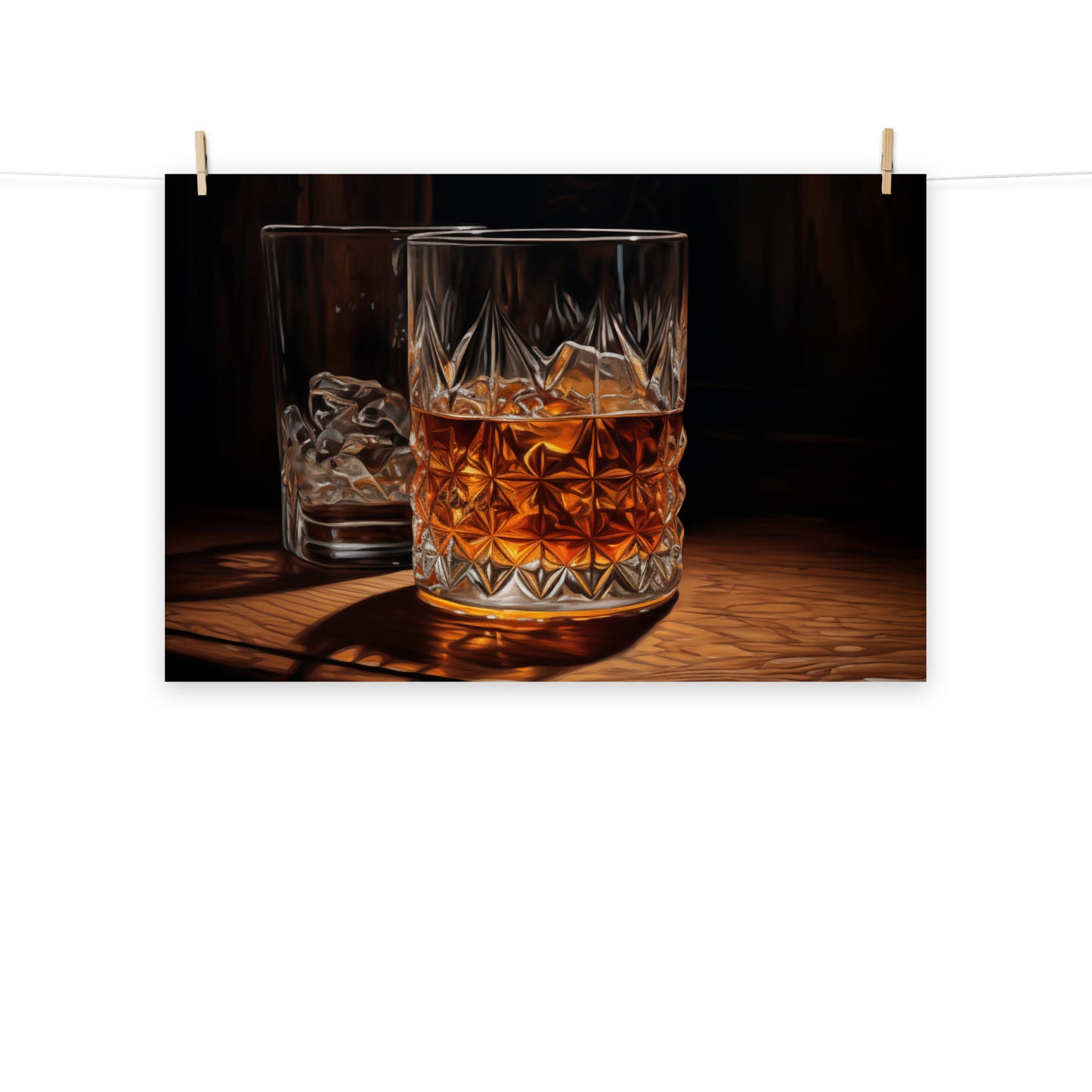 Cocktail Art: Evening Elixir Realism Digital Painting Artwork Loose Print