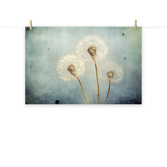 Vintage Botanical: Ethereal Wishes Realism Painting Digital Artwork Loose Art Print