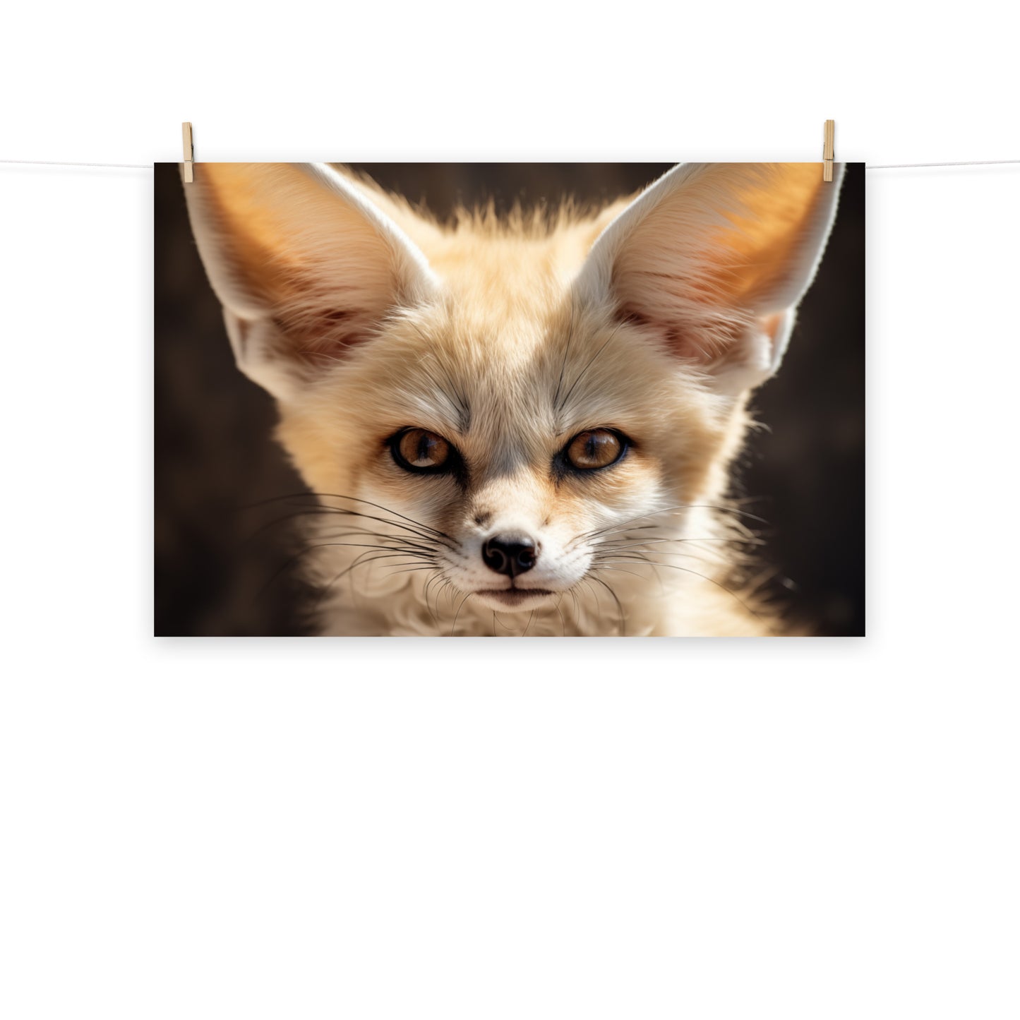 Colorful Fox Art: Eyes of the Sahara Photorealism - Digital Artwork Loose Art Print