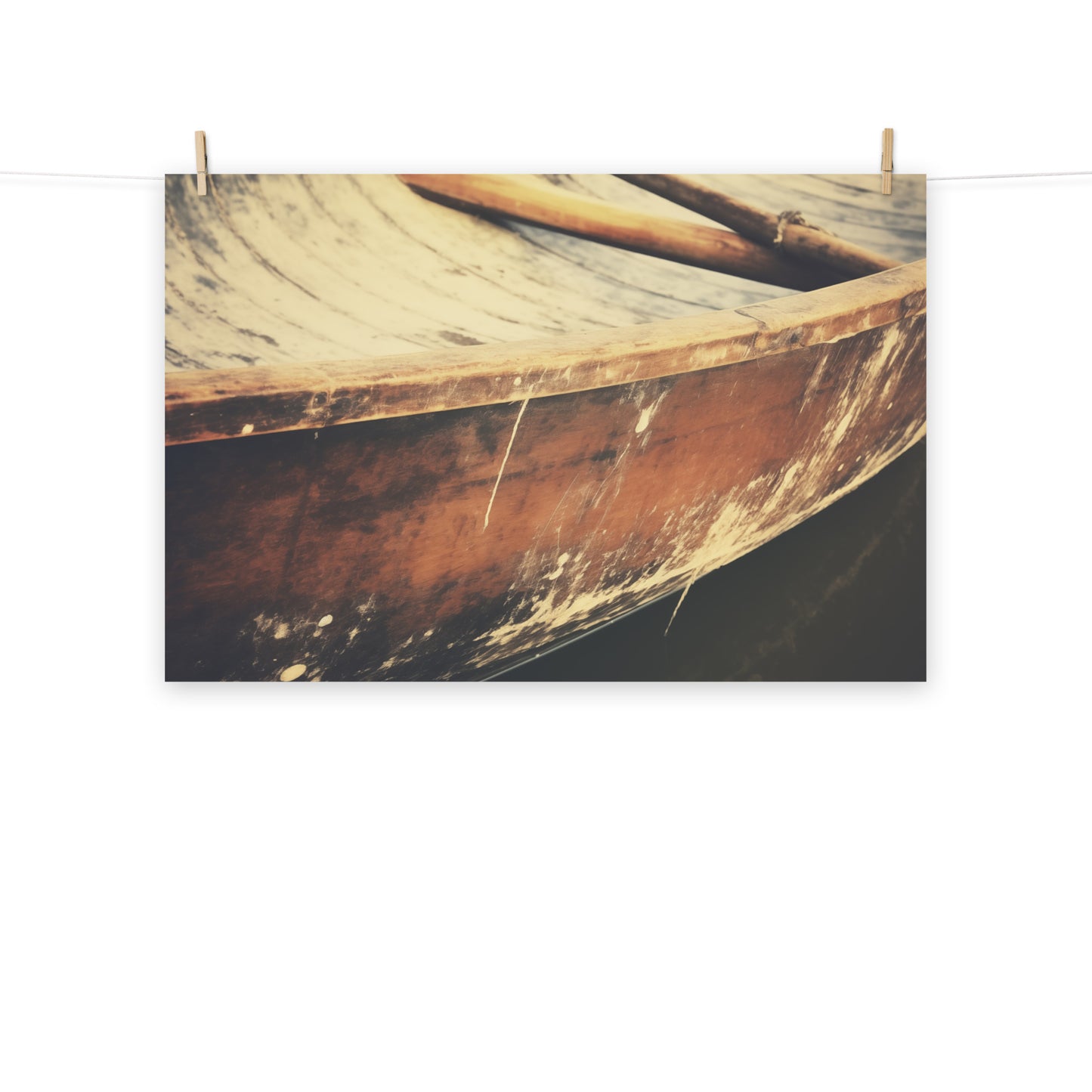 Fading Echoes Subdued Retro Coastal Photorealism - Digital Artwork Loose Art Print