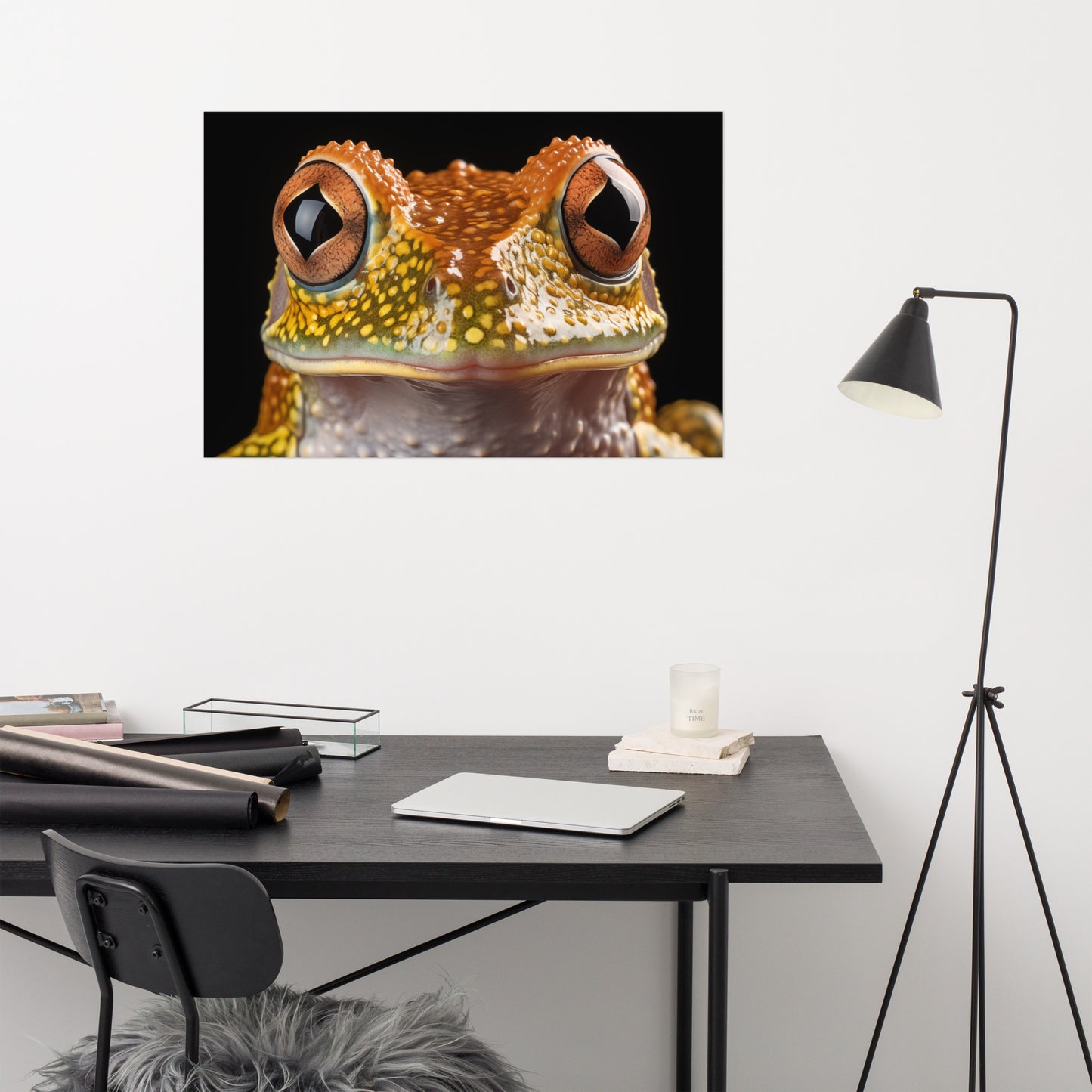 Wall Art For Children's Bedrooms: Curious Critter Hylidae Tree Frog Photorealism - Digital Artwork Loose Art Print