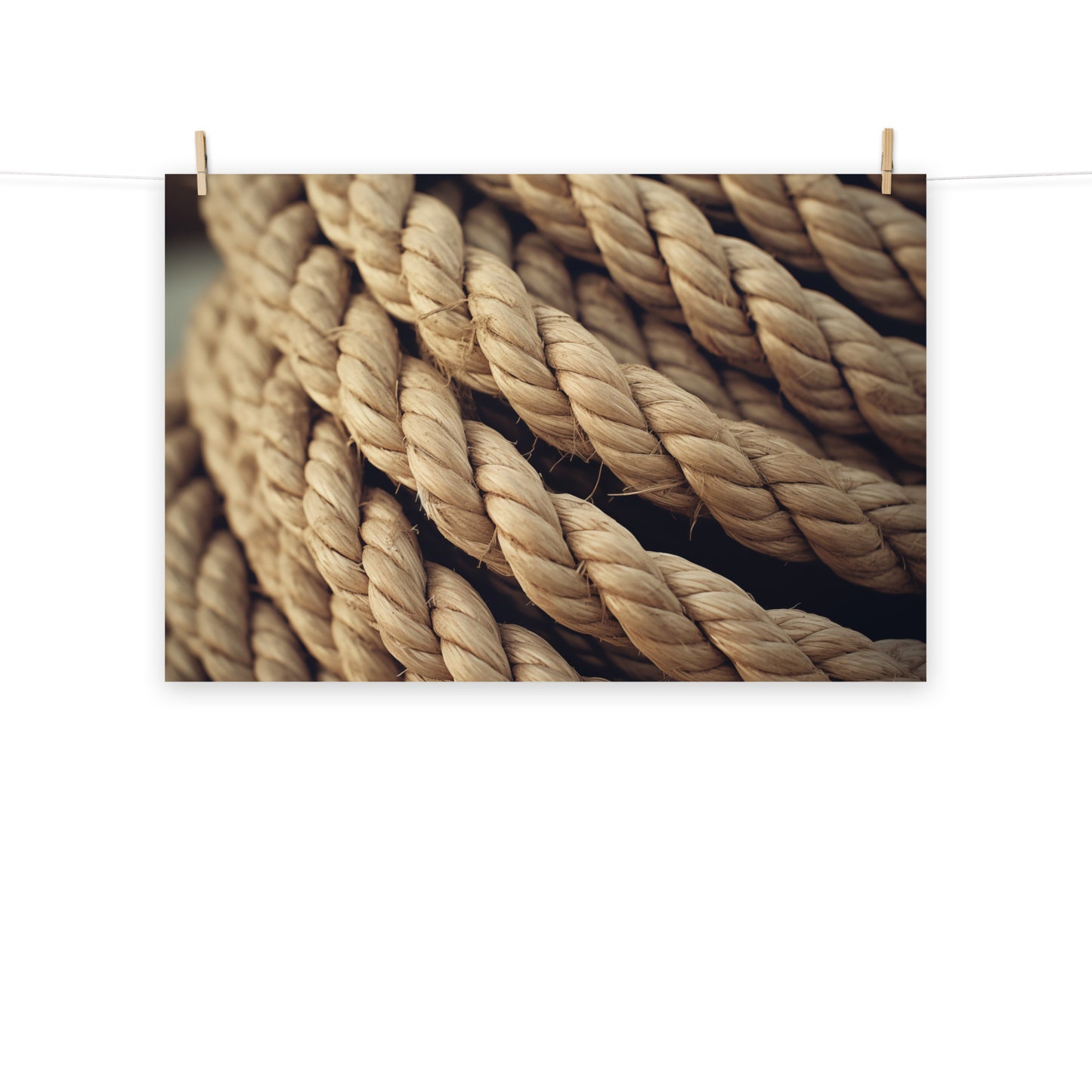 Fibrous Elegance Texture Ropes Photorealism - Digital Artwork Loose Art Print