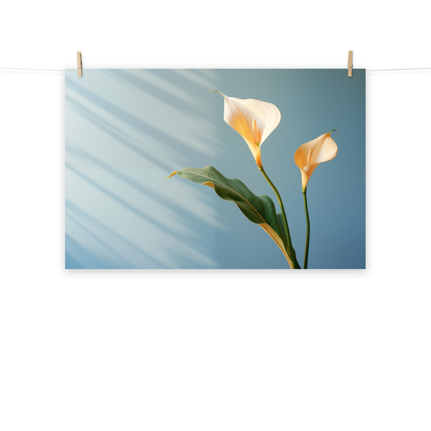 Floral Serenity Calla Lily Minimal Photorealism - Digital Artwork Loose Art Print