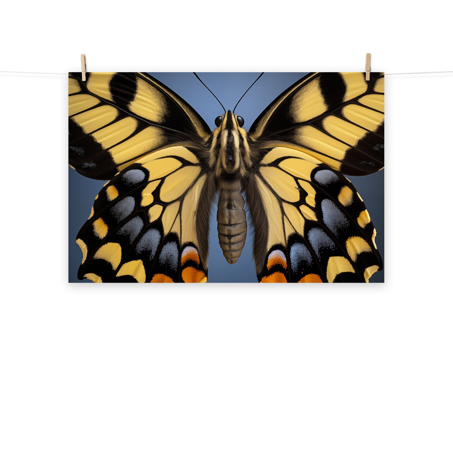 Flutter of Fancy Swallowtail Butterfly Close-up Photorealism - Digital Artwork Loose Art Print