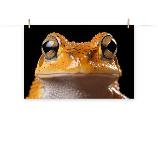 Froggy Face-Off Neobatrachia Frog Close-up Photorealism - Digital Artwork Loose Art Print