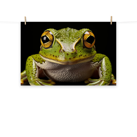 Goggle Eyes Hylidae Tree Frog Photorealism - Digital Artwork Loose Art Print