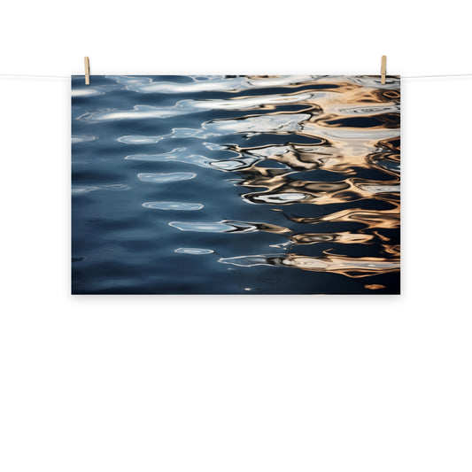 Golden Hour on the Water Realism Painting Digital Artwork Loose Art Print