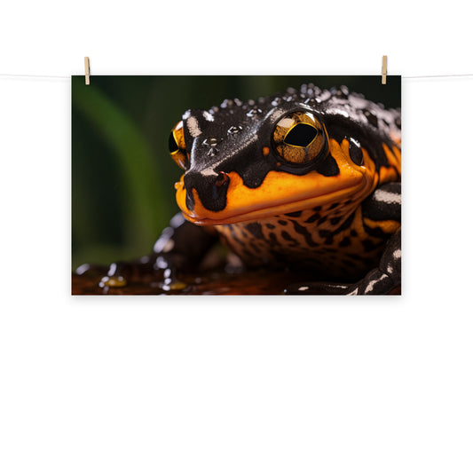 Harlequin Hue Mantella Frog Photorealism - Digital Artwork Loose Art Print