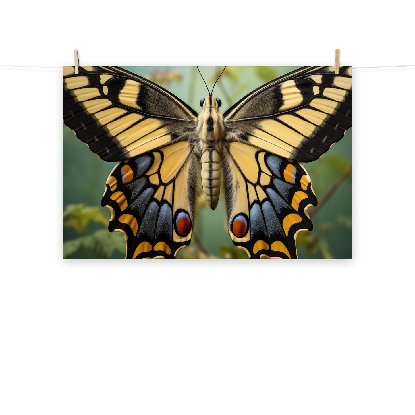 Kaleidoscope of Color Swallowtail Butterfly Close-up Photorealism - Digital Artwork Loose Art Print