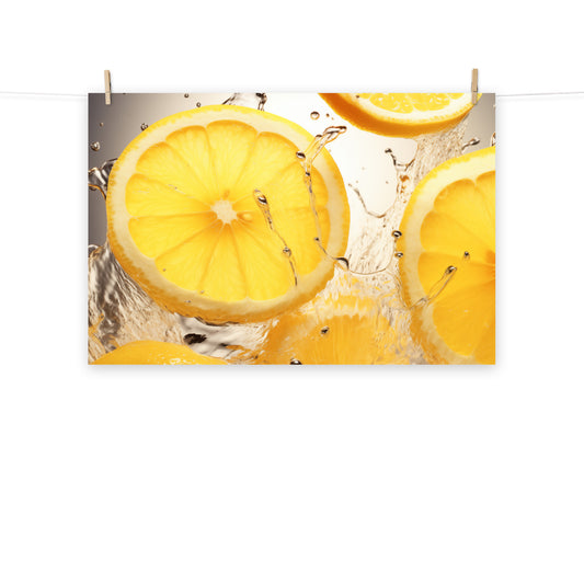 Lemon Zest Photorealism - Digital Artwork Loose Art Print