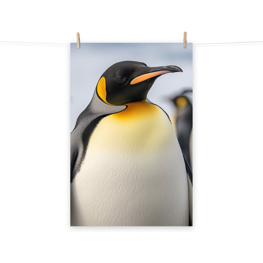 Majestic Penguin Glare Photorealism - Digital Artwork Loose Art Print