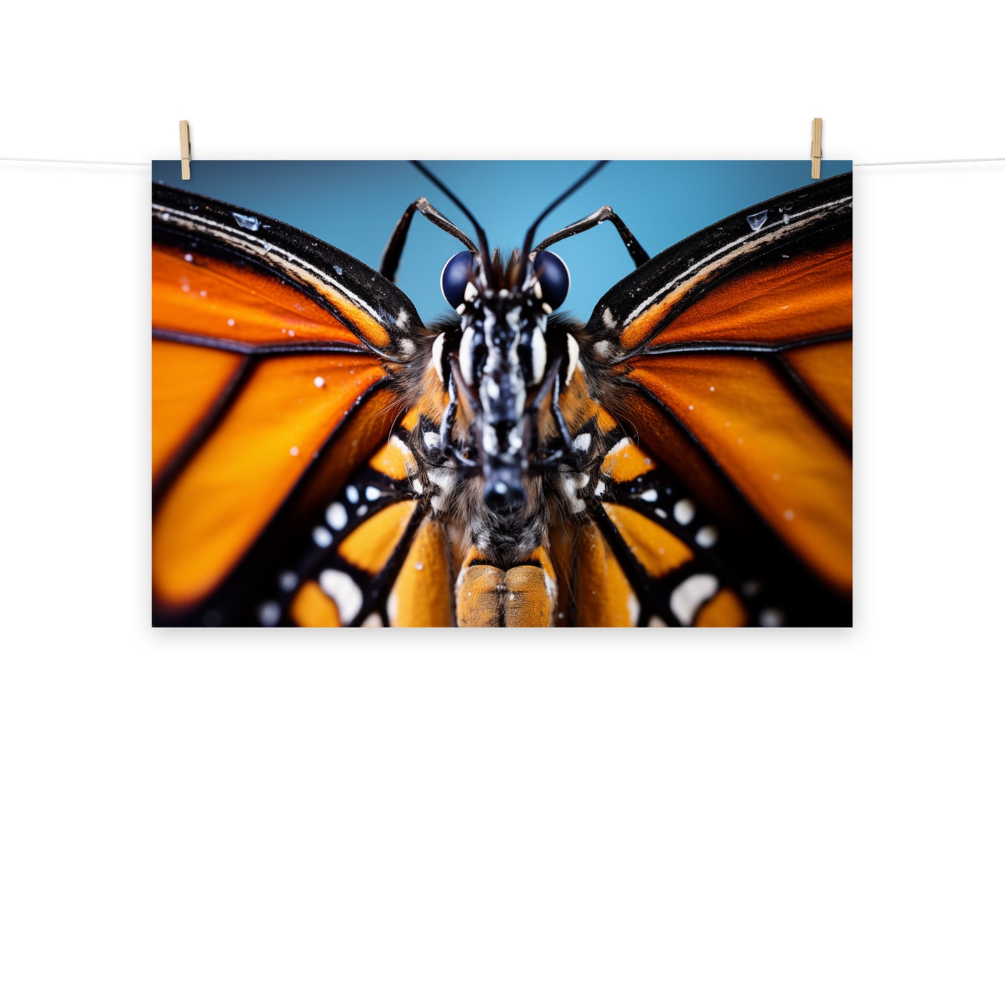 Monarch Macro - Butterfly Close-up Photorealism - Digital Artwork Loose Art Print