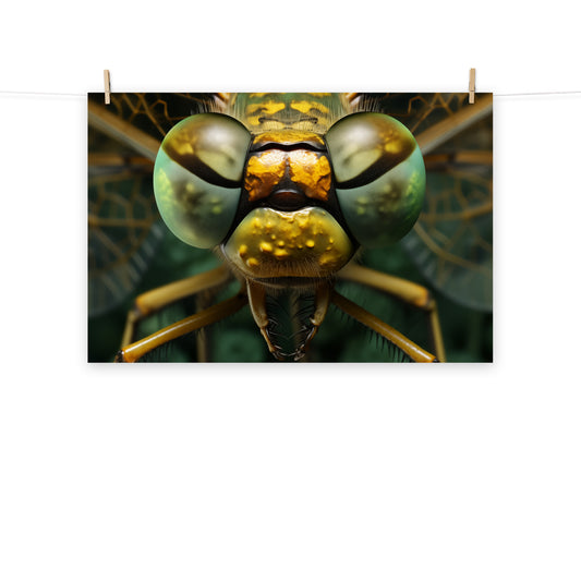 Nature's Kaleidoscope Dragonfly Photorealism - Digital Artwork Loose Art Print