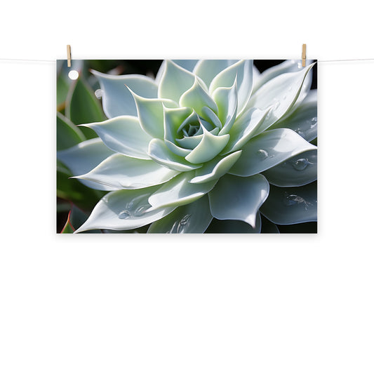 Nature's Tapestry Succulent Photorealism - Digital Artwork Loose Art Print