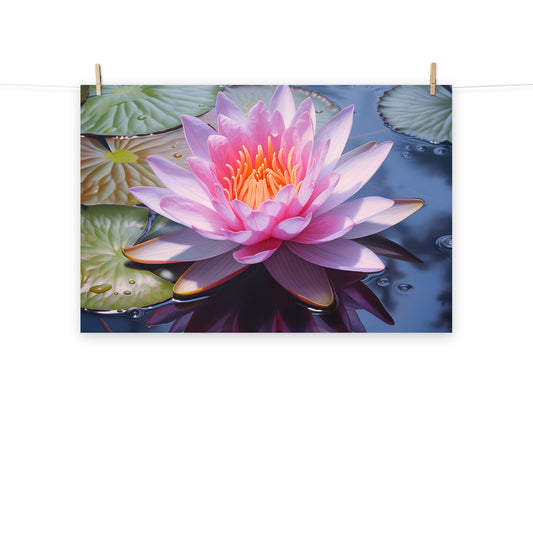 Nymphaea's Embrace Illustration - Digital Artwork Loose Art Print