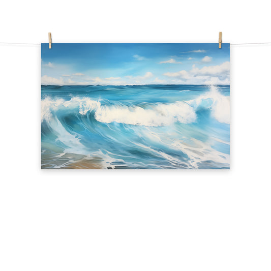 Ocean's Embrace Encaustic Painting Digital Artwork Loose Art Print