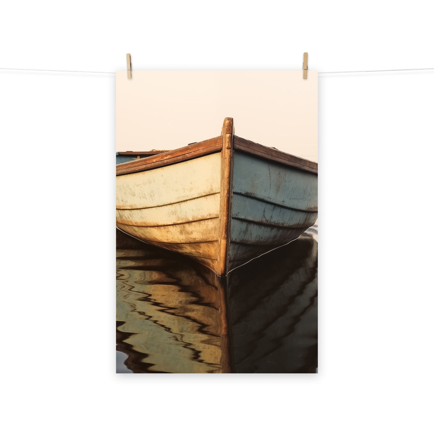 Ocean's Embrace Subdued Retro Coastal Photorealism - Digital Artwork Loose Art Print