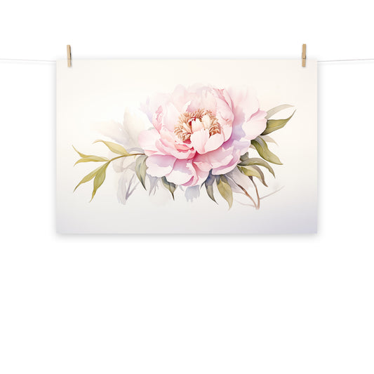 Peony Dreams Watercolor Painting - Digital Artwork Loose Art Print