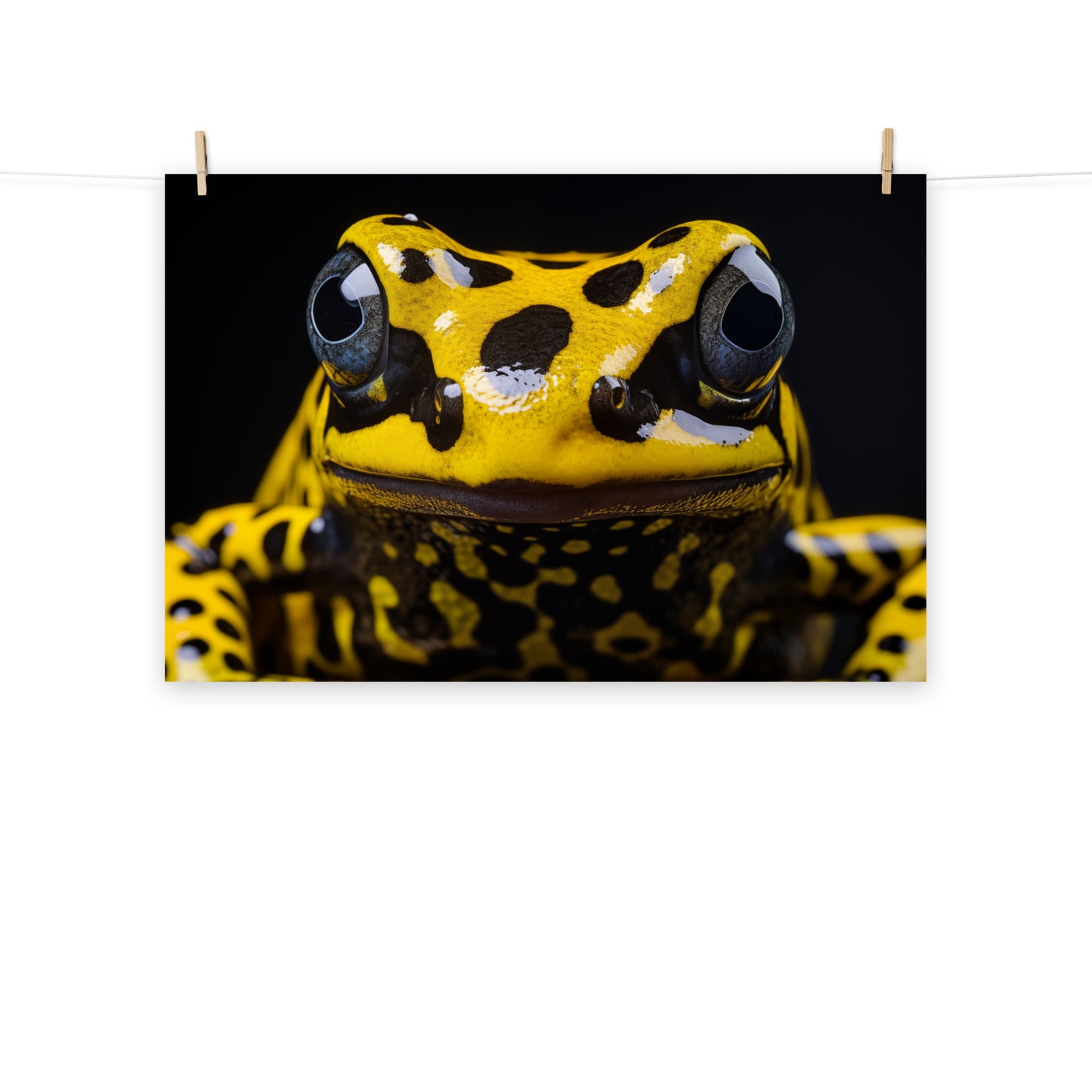 Radiant Amphibian Poison Dart Frog Close-up Photorealism - Digital Artwork Loose Art Print