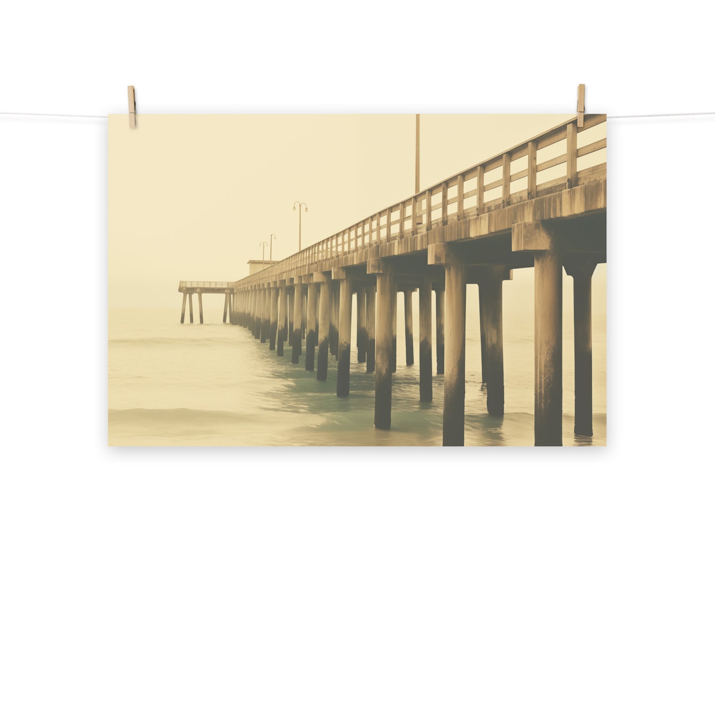 Retro Beach Vibes Subdued Coastal Photorealism - Digital Artwork Loose Art Print