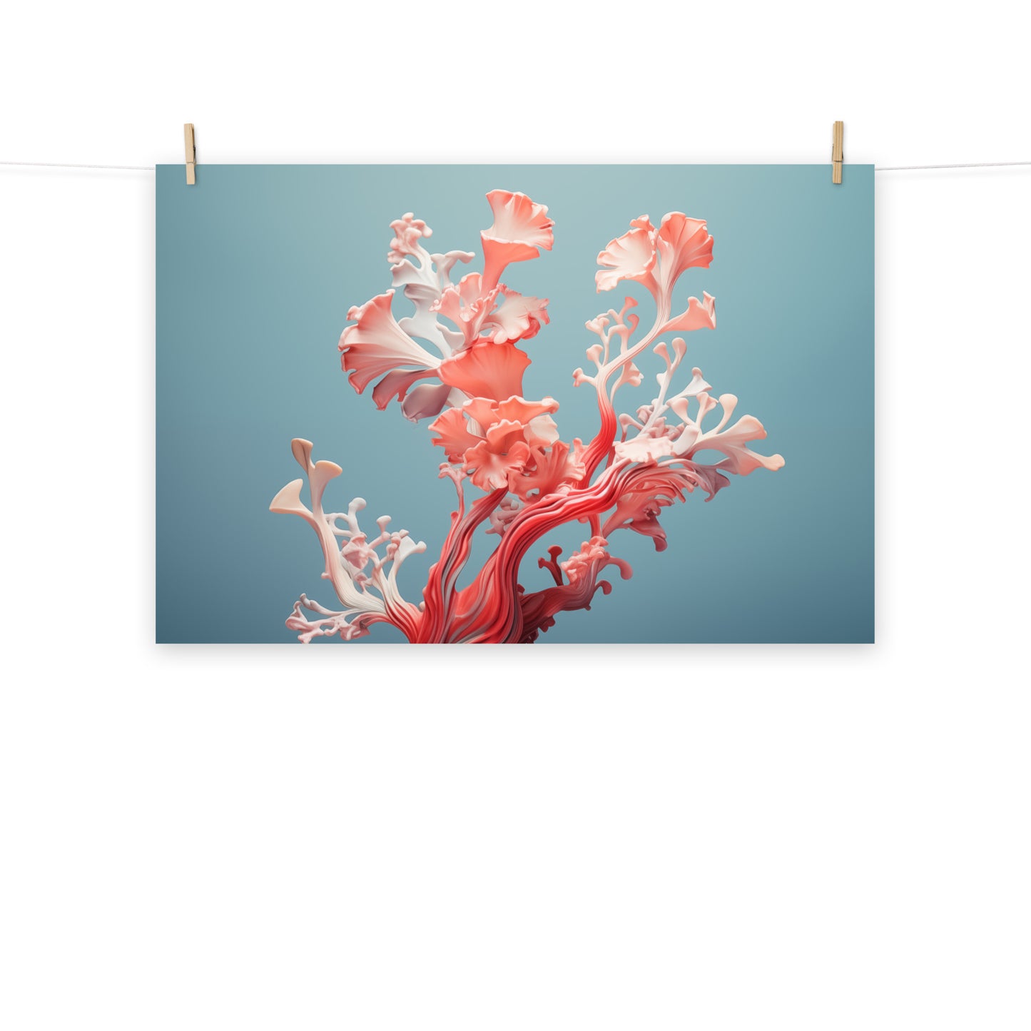 Sea Bloom Coral Photorealism - Digital Artwork Loose Art Print