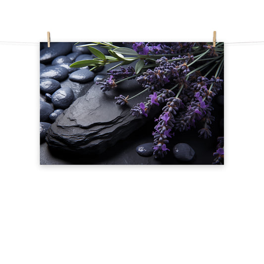 Serenity in Lavender Photorealism - Digital Artwork Loose Art Print