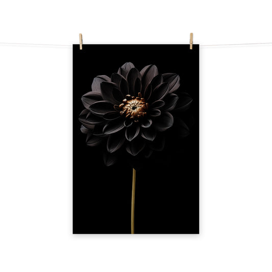 Shadow Blossom Black Flowers Photorealism - Digital Artwork Loose Art Print