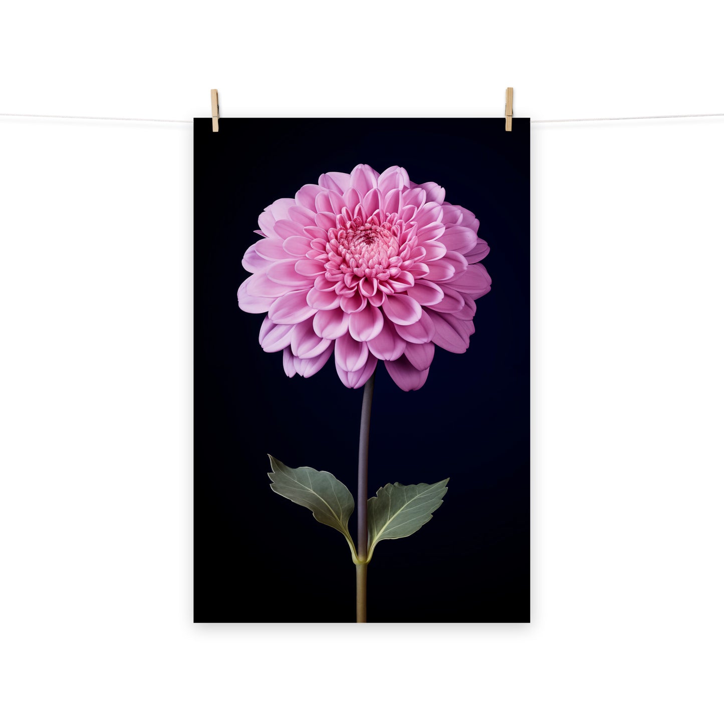 Soft Serenity Single Pink Flower Photorealistic Painting Digital Artwork Loose Art Print