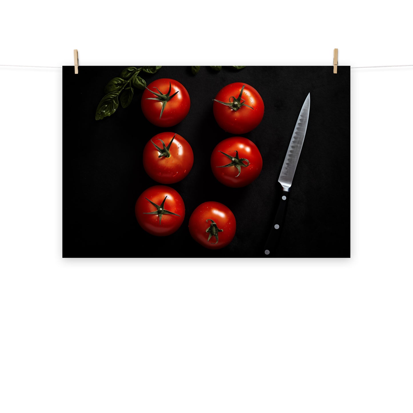 Still Life with Tomatoes Photorealism - Digital Artwork Loose Art Print