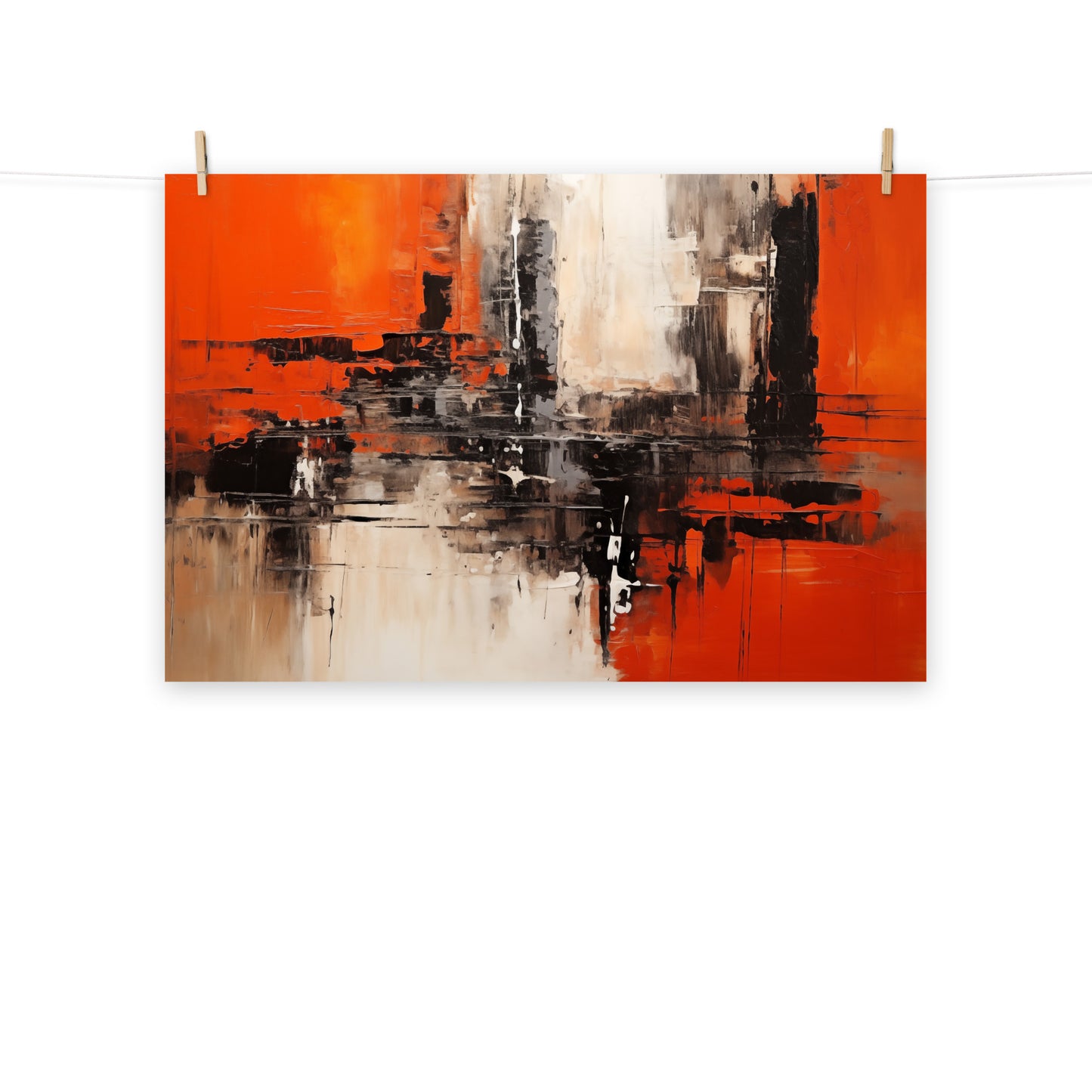 Sunbaked Symphony Abstract Painting Digital Artwork Loose Art Print