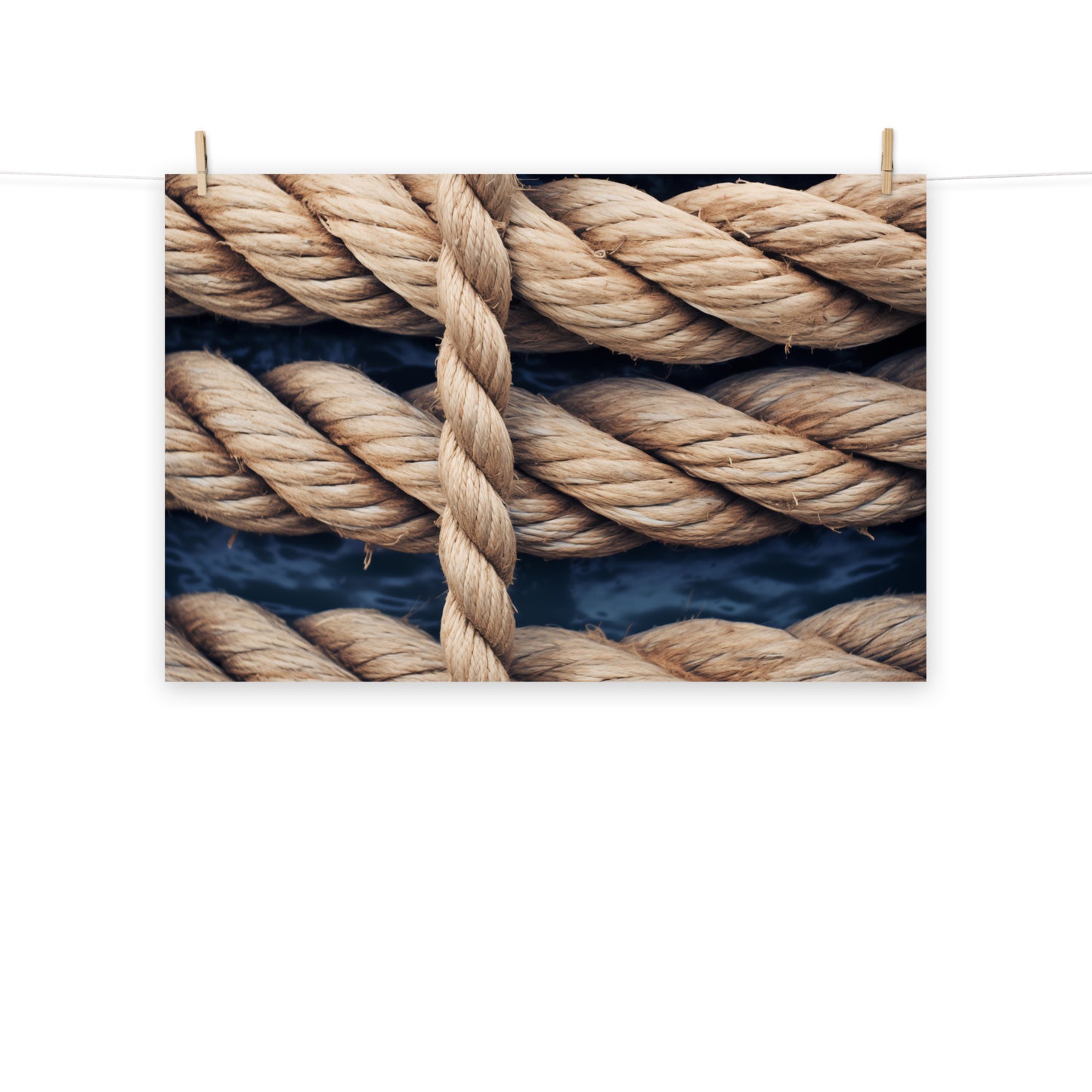 Textured Simplicity Ropes Photorealism - Digital Artwork Loose Art Print