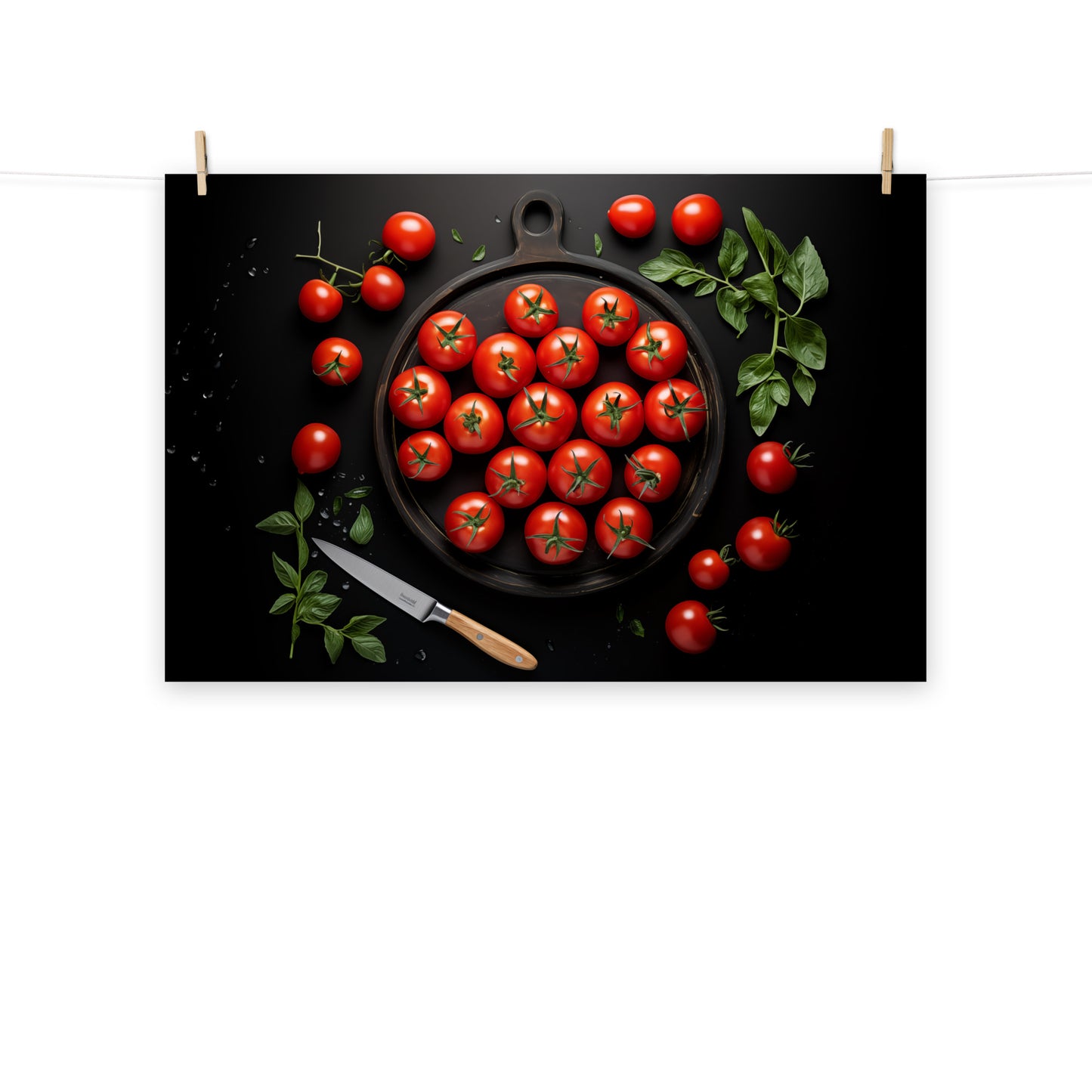 The Chef's Muse Tomatoes Photorealism - Digital Artwork Loose Art Print