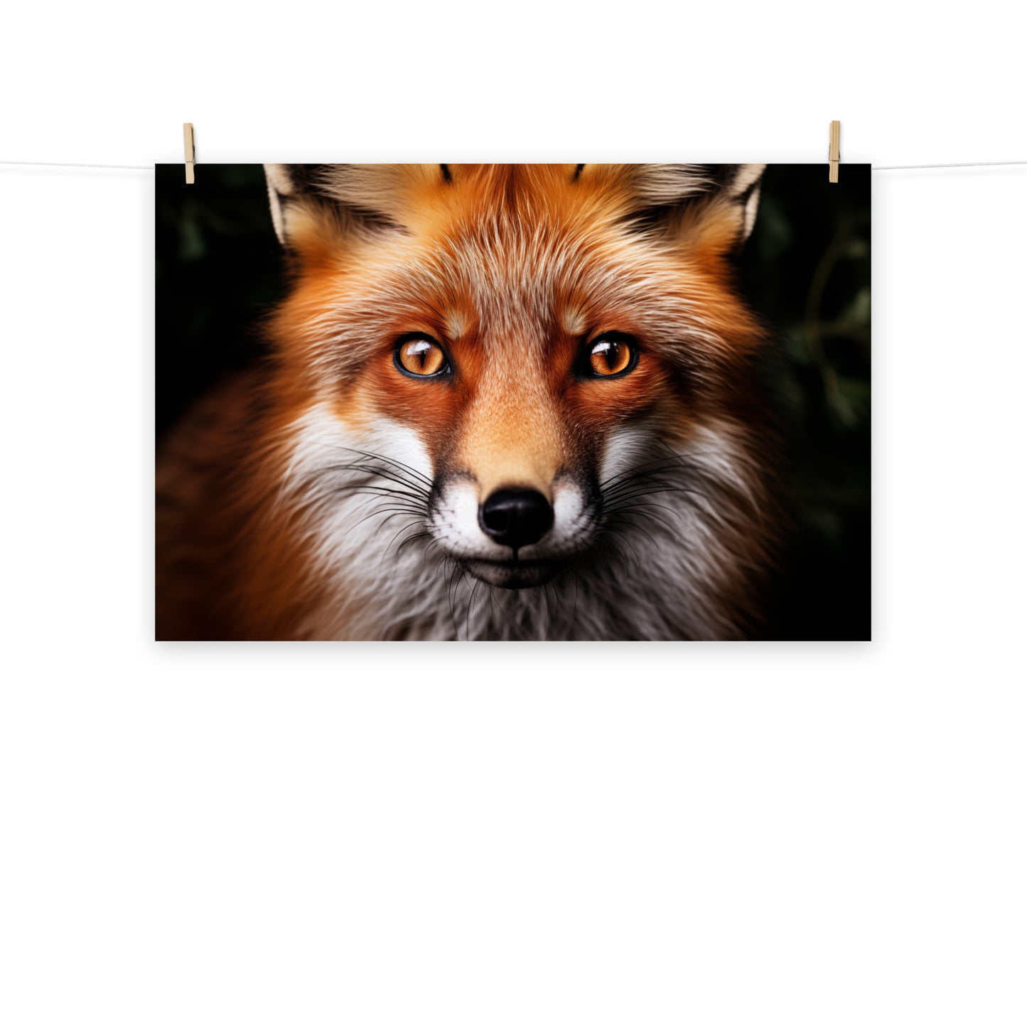 The Fox's Spirit - Red Fox Portrait Photorealism - Digital Artwork Loose Art Print