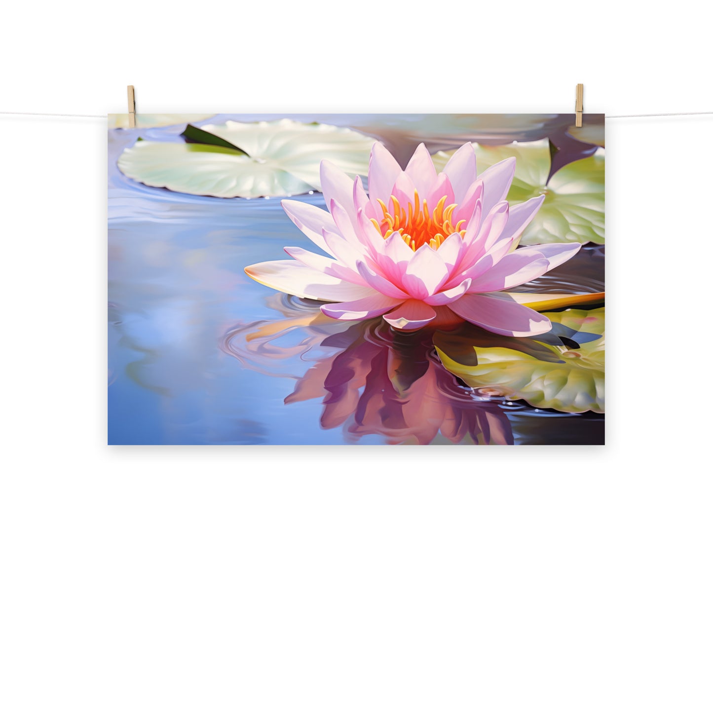 The Lotus and the Light Oil Painting - Digital Artwork Loose Art Print