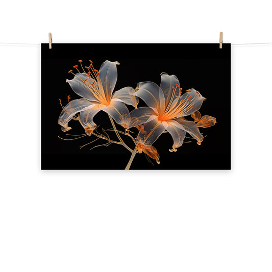 The Invisible Flowers Illustration X-ray Effect - Digital Artwork Loose Art Print