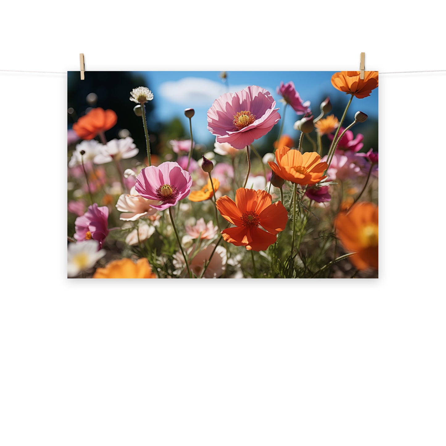 Timeless Beauty Meadow Flowers Photorealism - Digital Artwork Loose Art Print