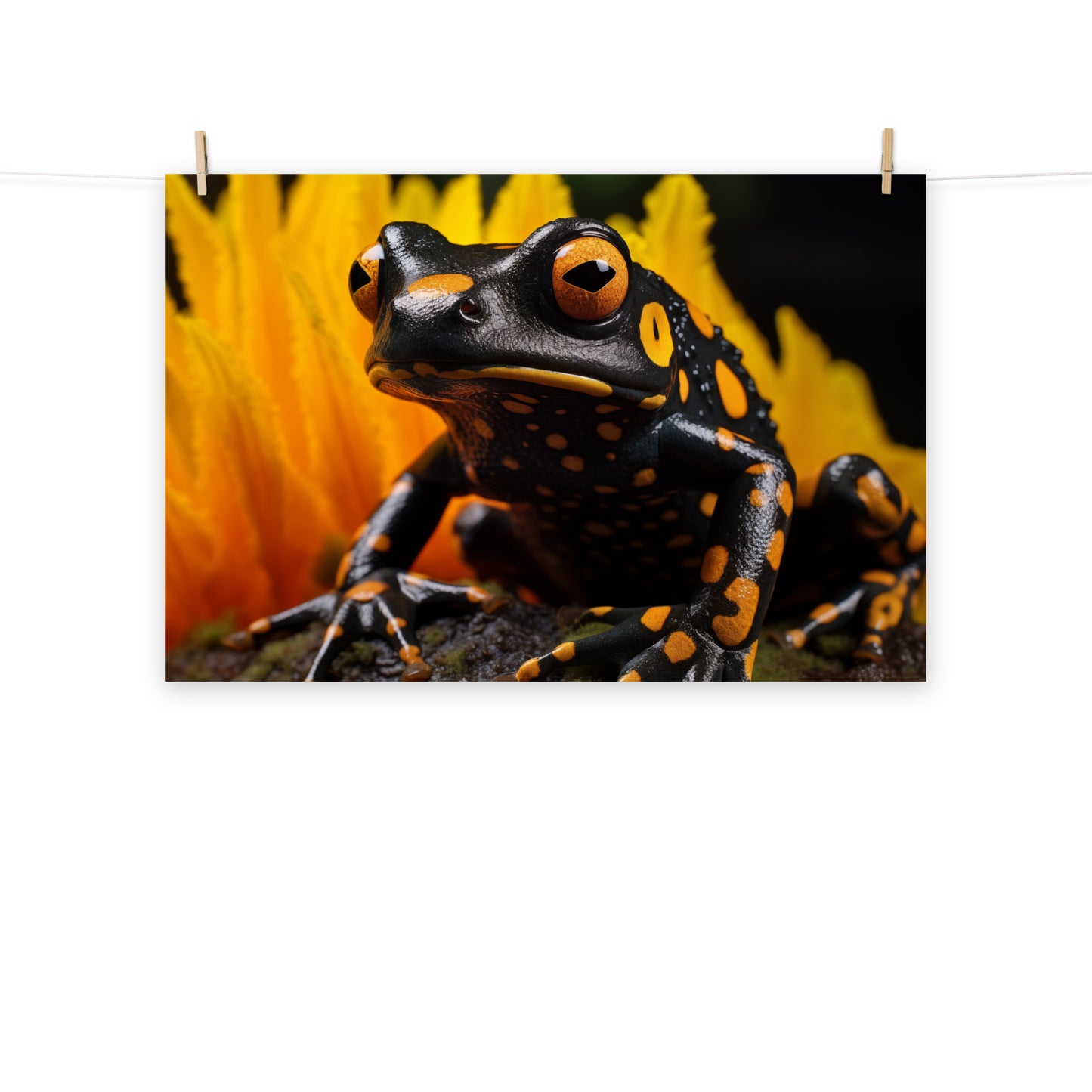 Toxic Treasure Dart Frog Photorealism - Digital Artwork Loose Art Print