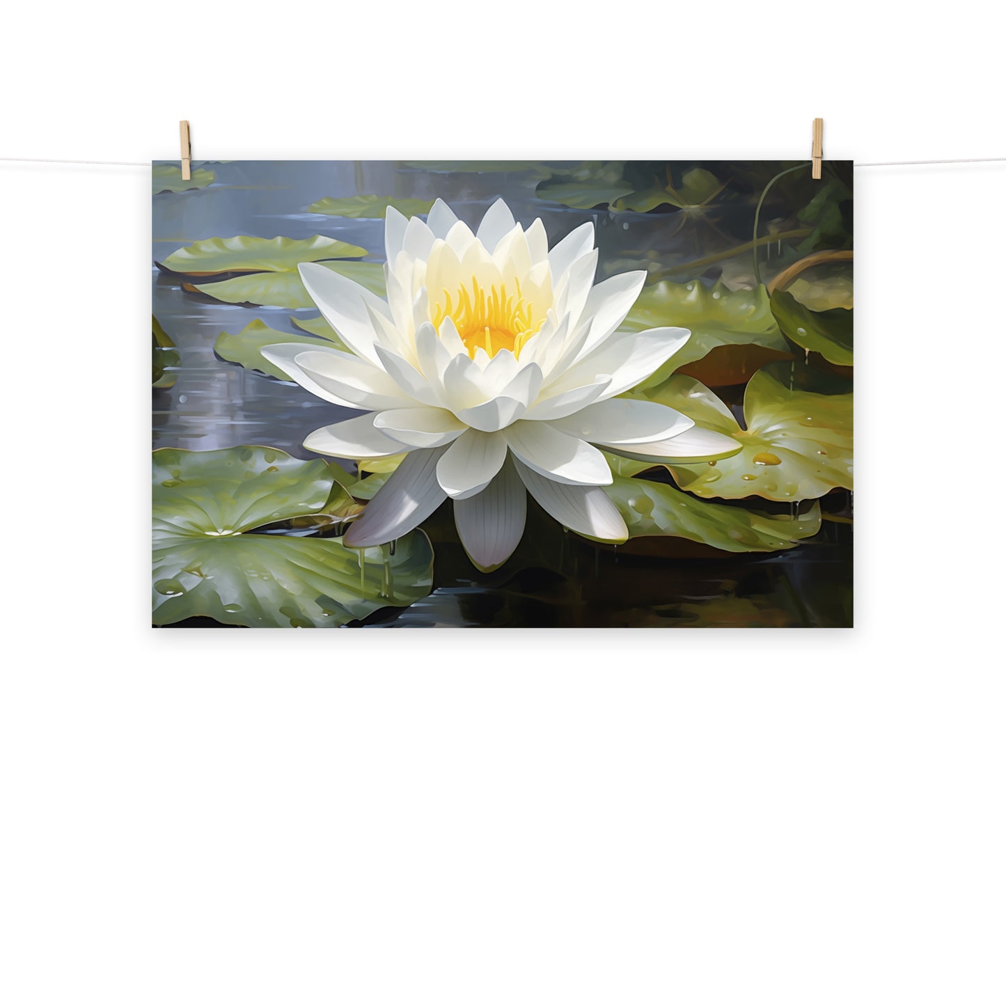 Tranquil Bloom Oil Painting - Digital Artwork Loose Art Print