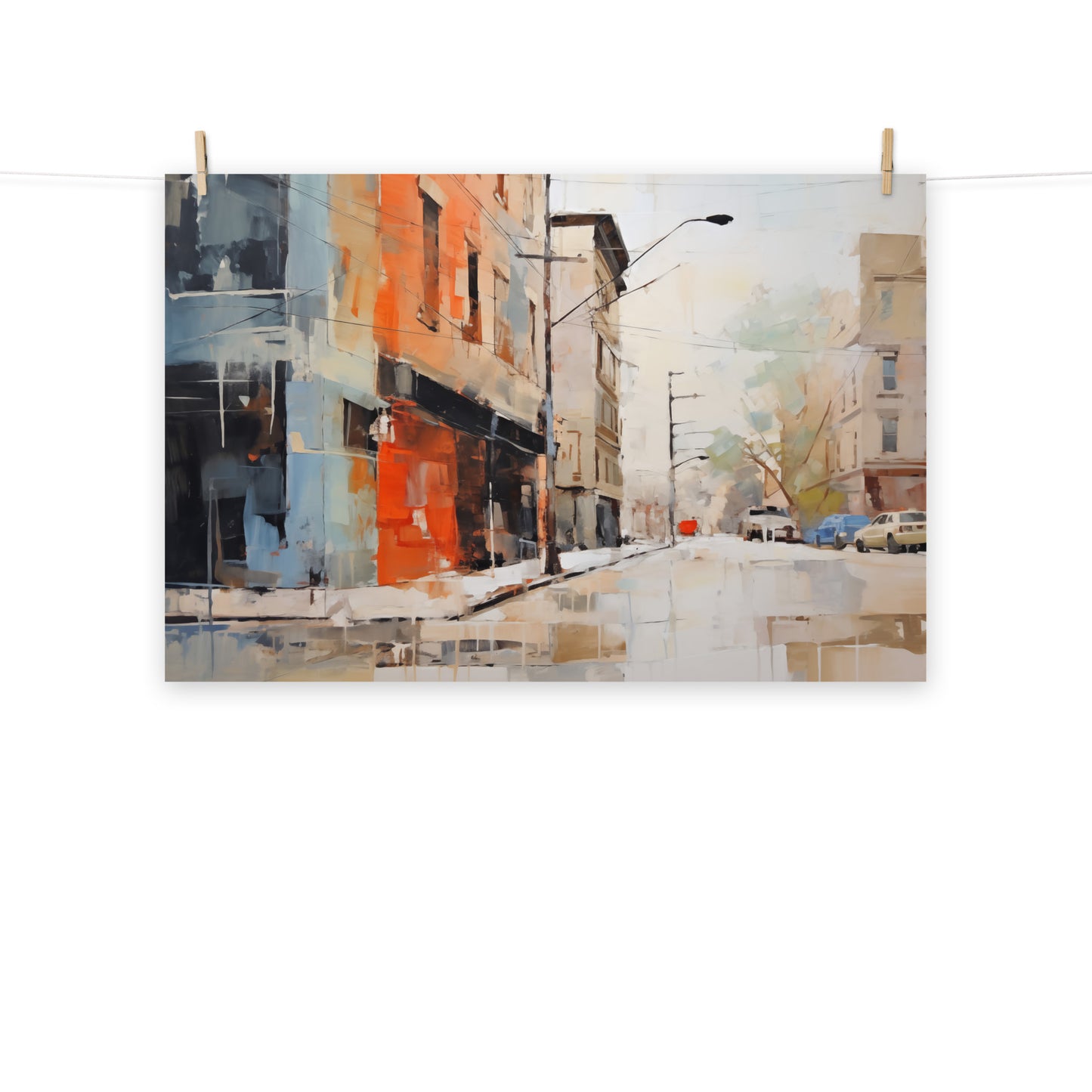 Urban Solitude Abstract Painting Digital Artwork Loose Art Print