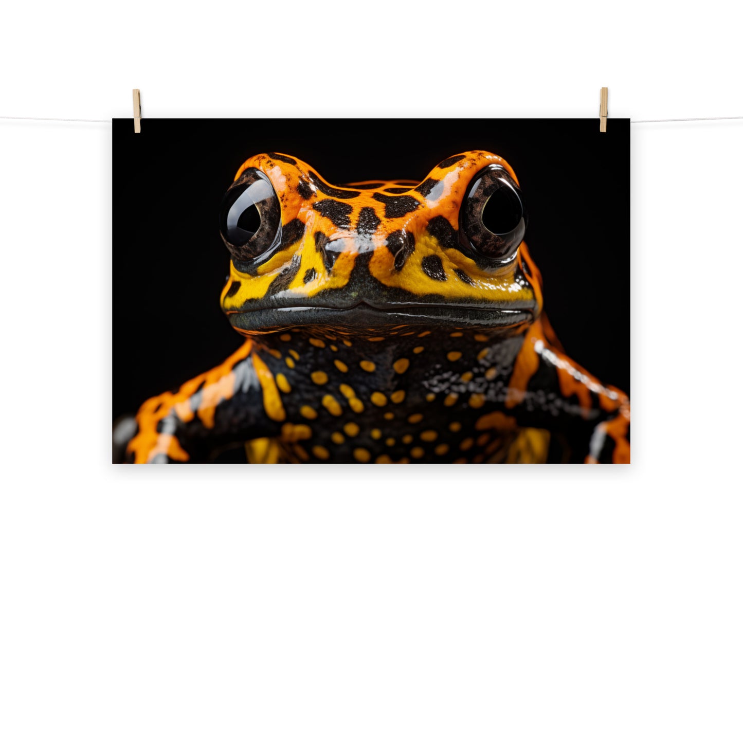 Warning Colors Mantella Frog Photorealism - Digital Artwork Loose Art Print