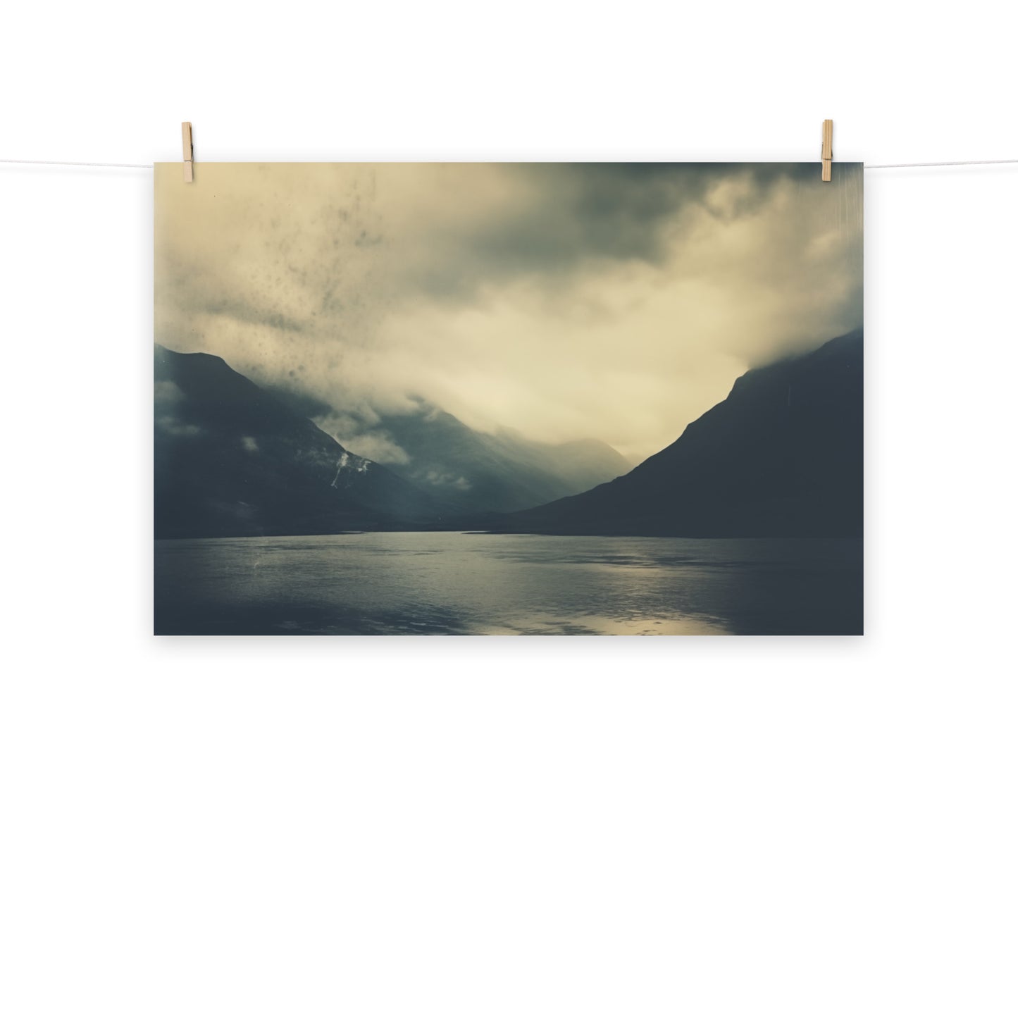 Where Rivers Meet Mountains Vintage Subdued Photorealism - Digital Artwork Loose Art Print