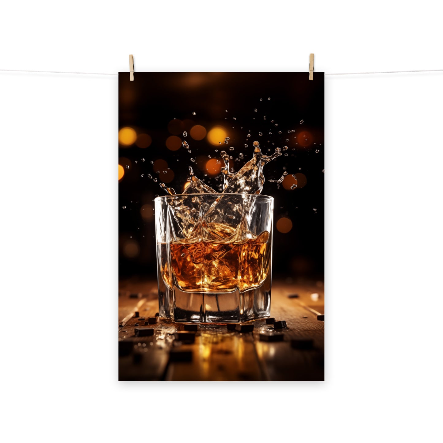 Whisky Splash Realism Painting Digital Artwork Loose Art Print