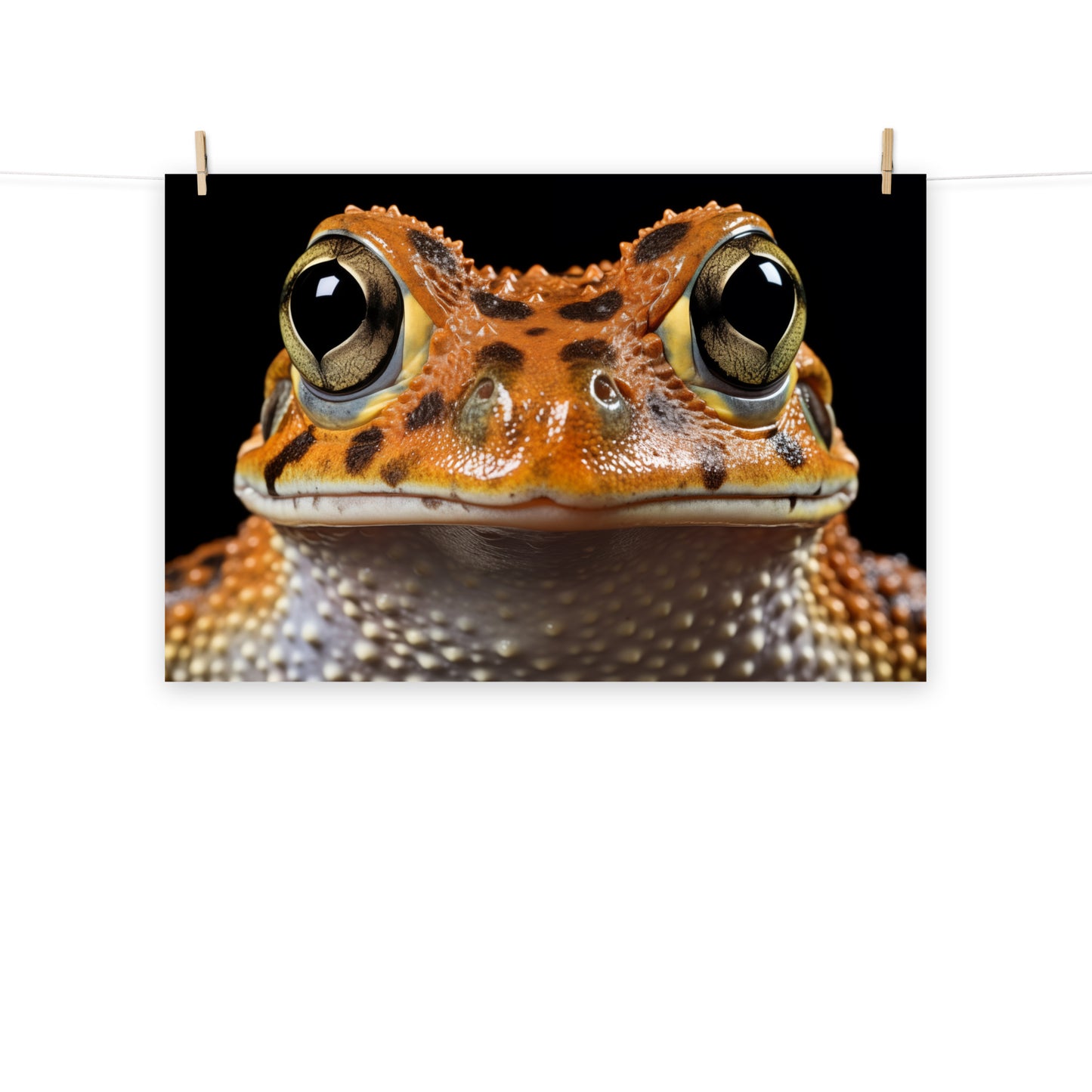 Wide-Eyed Wonder Frogs Photorealism - Digital Artwork Loose Art Print